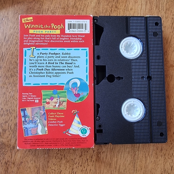 Winnie the Pooh Disney "POOH PARTY" Playtime VHS - Picture 2 of 6